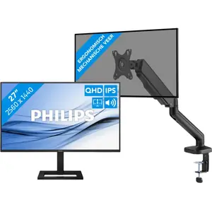 Philips 27E1N1600AE/00 + BlueBuilt Bras d'Écran PC Vérin Mécanique pou... pas cher