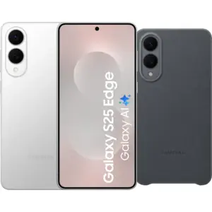 Samsung Galaxy S25 Edge 256 Go Argent 5G + Samsung Kindsuit Back Cover... pas cher