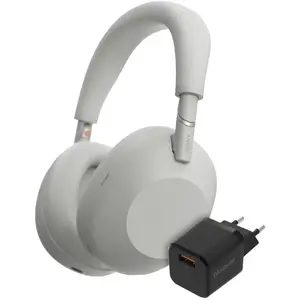 Sony WH-1000XM6 Argent + BlueBuilt Chargeur Quick Charge
