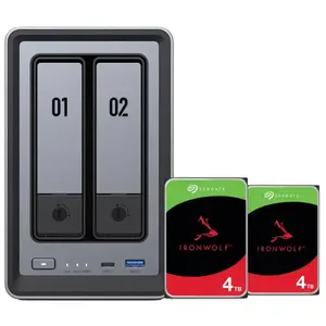 UGREEN NASync DXP2800, Seagate IronWolf 4 To Lot de 2 pas cher