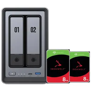 UGREEN NASync DXP2800, Seagate Ironwolf 8 To Lot de 2
