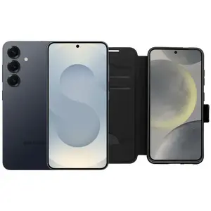 Samsung Galaxy S25 256 Go Argent 5G + BlueBuilt Book Case Noir pas cher