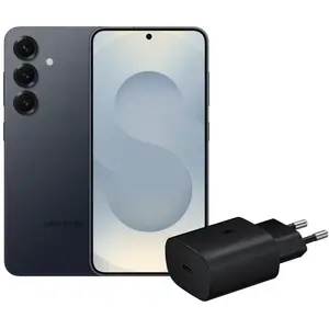 Samsung Galaxy S25 128 Go Argent 5G + Samsung Chargeur 25 Watts Noir pas cher