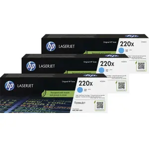HP 220X LaserJet Toner Cyan (3 Pièces)Vendu parcoolblue