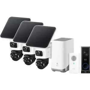 EufyCam S4 Lot de 3 + HomeBase 3 + Video Doorbell E340 + Chime pas cher