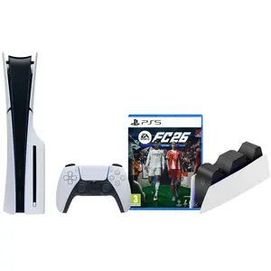 PlayStation 5 Slim Disc Edition + FC 26 + Station de Charge