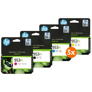 HP 953XL Cartouches Lot de 4 Couleurs (3 pièces) pas cher