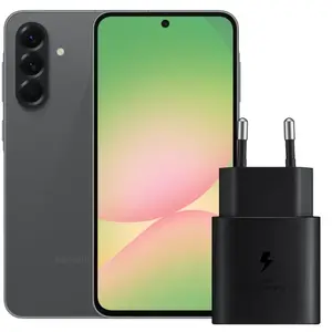 Samsung Galaxy A56 128 Go Noir 5G + Samsung Chargeur 25 Watts Noir pas cher