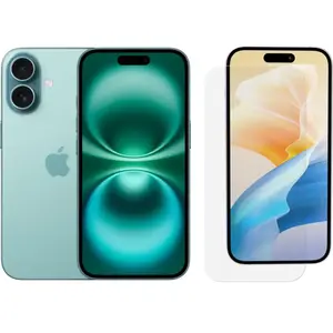 Apple iPhone 16 128 Go Vert + BlueBuilt Protège-écran Verre pas cher
