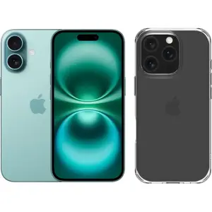 Apple iPhone 16 128 Go Vert + BlueBuilt Protective Back Cover Transpar... pas cher