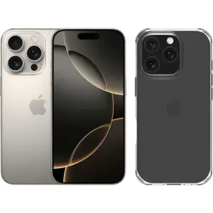 Apple iPhone 16 Pro 128 Go Titane Naturel + BlueBuilt Protective Back ... pas cher