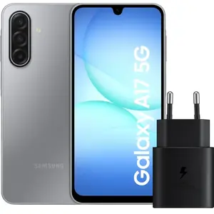 Samsung Galaxy A17 128 Go Gris 5G + Samsung Chargeur 25 Watts Noir pas cher