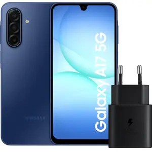 Samsung Galaxy A17 128 Go Bleu 5G + Samsung Chargeur 25 Watts Noir pas cher