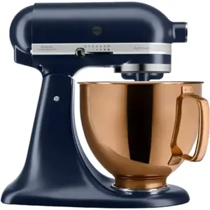 KitchenAid Artisan Robot de Cuisine 5KSM125EIB Bleu + Bol Mélangeur Design Cuivre pas cher