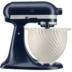KitchenAid Artisan Robot de Cuisine 5KSM125EIB Bleu + Bol Mélangeur Design Blanc pas cher