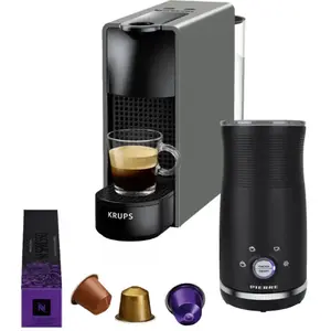 Krups Nespresso Essenza Mini XN110B Gris + Pierre Mousseur à Lait  pas cher