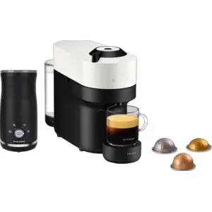 Krups Nespresso Vertuo Pop XN9201 Blanc Coco + Pierre Mousseur à Lait pas cher
