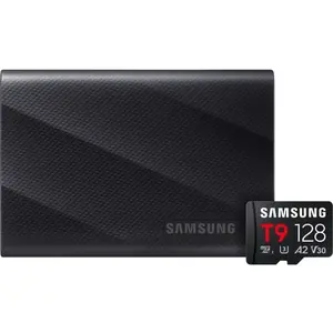 Samsung T9 Portable SSD 2 To Noir + Samsung MicroSDXC T9 128 Go 200 Mo... pas cher