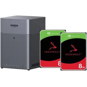 UGREEN NASync DH4300 Plus + Seagate IronWolf 8 To Lot de 2 