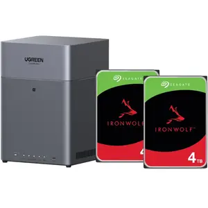 UGREEN NASync DH4300 Plus + Seagate IronWolf 4 To Lot de 2 pas cher