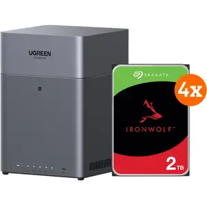 UGREEN NASync DH4300 + Seagate IronWolf 2 To Lot de 4 