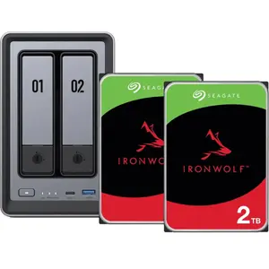 UGREEN NASync DXP2800 + Seagate IronWolf 2 To Lot de 2 