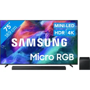 Samsung Micro RGB 75" R85H (2026) + Samsung HW-QS700F (2025)  pas cher