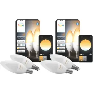 Philips Hue Ampoule Bougie White Ambiance E14 Lot de 4 pas cher