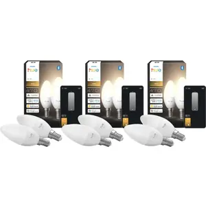 Philips Hue Ampoule Bougie White E14 Lot de 6  pas cher