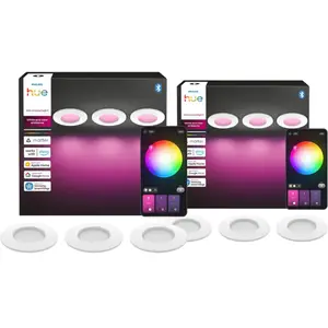 Philips Hue Spot Encastré Slim Lot de 6 - White and Color - 90 mm - Bl... pas cher