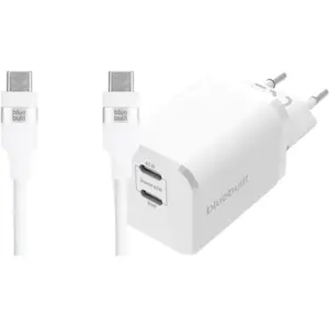 BlueBuilt Chargeur Power Delivery avec 2 Ports USB-C 65 W + Câble USB-... pas cher