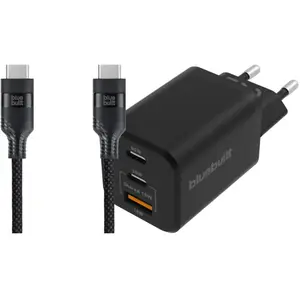 BlueBuilt Chargeur Power Delivery 2 Ports USB-C 65 W + Câble USB-C 1,5... pas cher