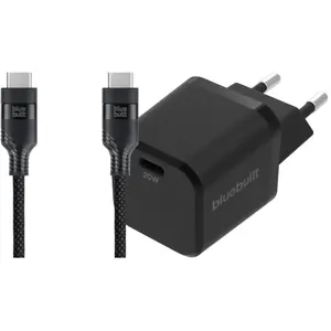 BlueBuilt Chargeur Power Delivery 20 W + Câble USB-C 3 m Nylon Noir pas cher