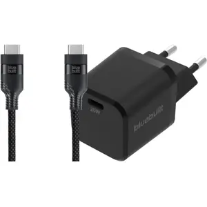 BlueBuilt Chargeur Power Delivery 20 W + Câble USB-C 1,5 m Nylon Noir pas cher