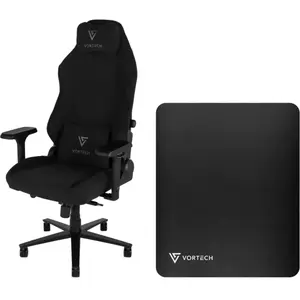 Vortech Prestige Plus Chaise Gamer Noir + Vortech Tapis de Sol Noir pas cher