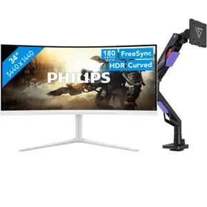 Philips Evnia 34M2C5501A/00 Incurvé + Vortech Bras d'écran PC avec Vér... pas cher