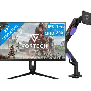 Vortech Pro 27 Pouces Quad HD + Vortech Bras d'Écran PC avec Vérin à G... pas cher