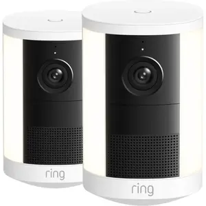 Ring Spotlight Cam 2e Génération Fiche Blanc Lot de 2  pas cher