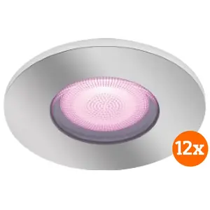 Philips Hue Xamento Spot Encastré pour Salles de Bain White and Color - Chrome - Rond Lot de 12Vendu parcoolblue