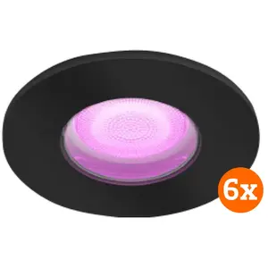Philips Hue Xamento Spot Encastré pour Salles de Bain White and Color - Noir - Rond Lot de 6Vendu parcoolblue