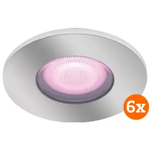 Philips Hue Xamento Spot Encastré pour Salles de Bain White and Color - Chrome - Rond Lot de 6Vendu parcoolblue