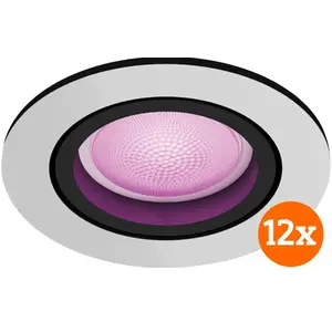 Philips Hue Centura Spot Encastré White and Color - Rond - Aluminium - Lot de 12Vendu parcoolblue