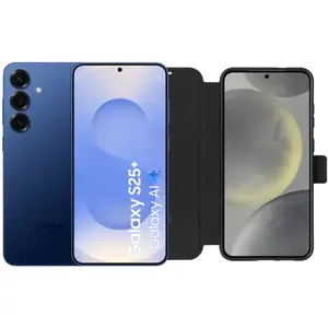 Samsung Galaxy S25 Plus 256 Go Bleu Foncé 5G + BlueBuilt Book Case Noi... pas cher