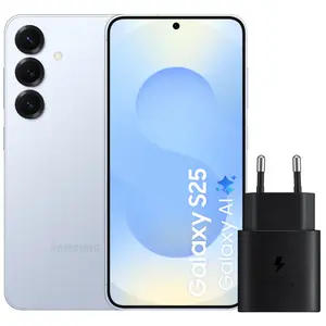 Samsung Galaxy S25 256 Go Bleu Clair 5G + Samsung Chargeur 25 Watts No... pas cher