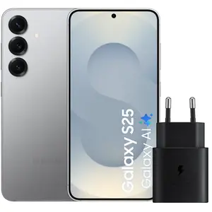 Samsung Galaxy S25 256 Go Argent 5G + Samsung Chargeur 25 Watts Noir pas cher