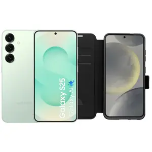 Samsung Galaxy S25 256 Go Menthe 5G + BlueBuilt Book Case Noir pas cher