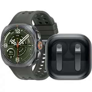 Samsung Galaxy Watch Ultra 2 5G Titane Argent/Vert 47 mm + Samsung Gal... pas cher