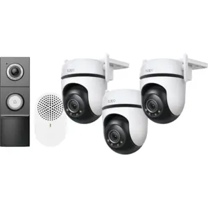 TP-Link Tapo C520WS Lot de 3 + D235 Smart Battery & Wired Doorbell pas cher