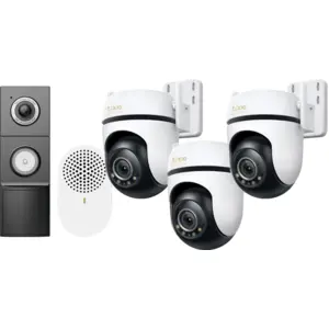 TP-Link Tapo C530WS Lot de 3 + D235 Smart Battery & Wired Doorbell pas cher