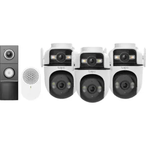 TP-Link Tapo C545D Lot de 3 + D235 Smart Battery & Wired Doorbell pas cher